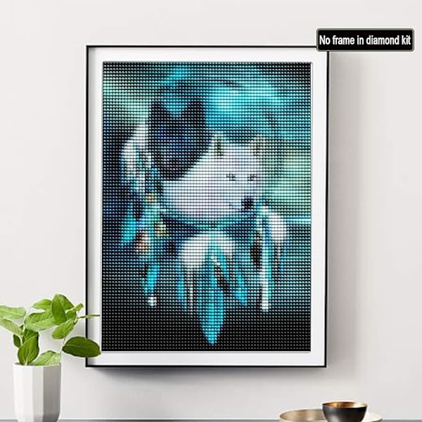 5D Diamantmålningssats Svartvit Vargsmönster 30*40cm,Ful