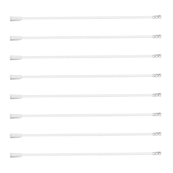 8 kpl pystysuoria kaihtimia, kaihtimien vetotanko, muoviset kaihtimet, taikasauva, valkoinen, 40 x 1 cm, valkoinen White