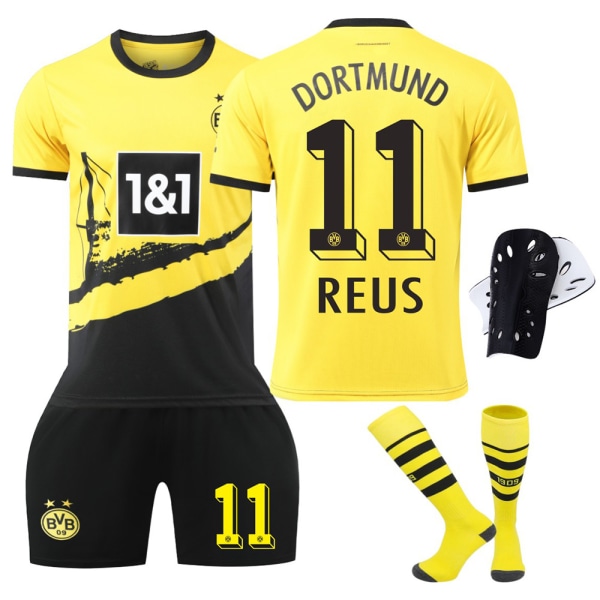 23-24 Dortmund hemmatröja nr 11 Reus fotbollströja 9 Allais 22 Bellingham barn tröja set Home unnumbered socks XS