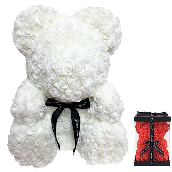 Valentinsdagsgaver til hende, Rose Bear Rose Teddy Bear White