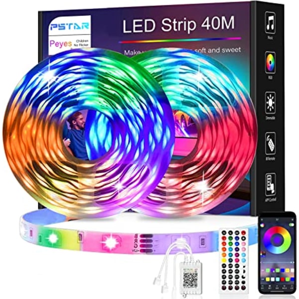 LED-stripe 40 m, PSTAR Bluetooth LED-stripe RGB 24 V