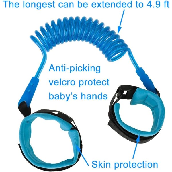 2 st Anti Lost Armband, 1,5 M Baby Säkerhetshandledsband Bälte Promenad Handbälte Rem Koppel Tråd för Barn Småbarn Barn Körsbär