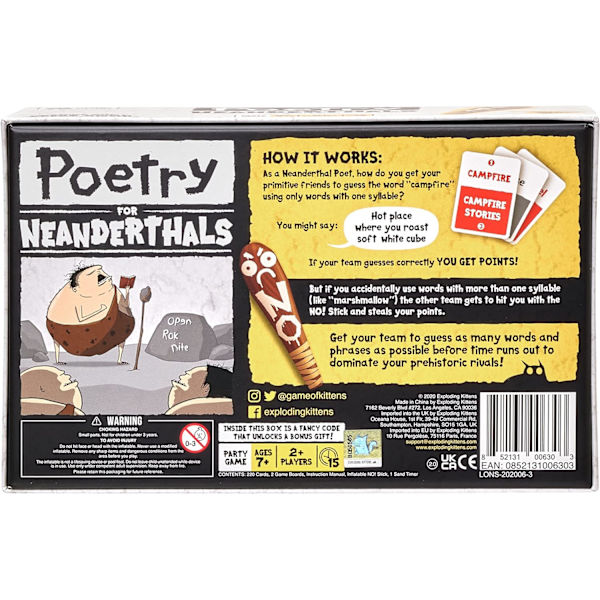Neanderthal-poesi av Exploding Kittens - Kortspill for voksne, tenåringer og barn - Morsomme familiespill