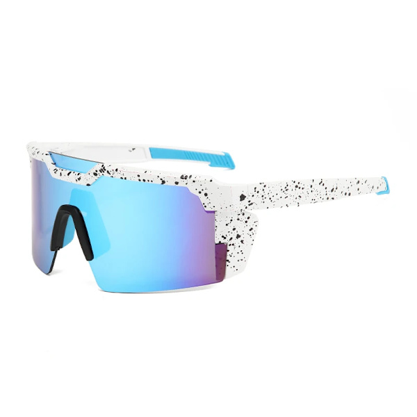 Twooo P16409 -suuret urheiluaurinkolasit, mukautettu logo, UV400-aurinkolasit miehille C8 Black / Red Piont Oversized Sports sunglasses