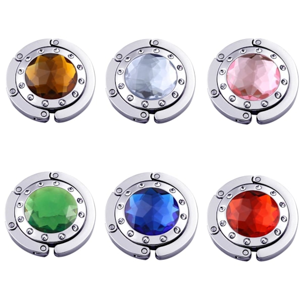 Krismile 6 st Färgglada Damvikbara Hängare för Handväska, Kristallsten Trendig Rhinestone (6)
