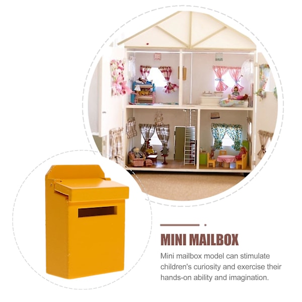 Vikbar brevlåda modell miniatyr brevlåda trä miniatyr möbler DIY hantverk leksak set för barn DIY