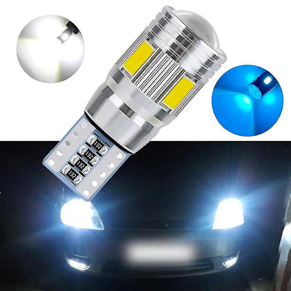 10x Vita Bil Auto LED T10 Canbus 194 W5w Blinkers Bromsljus Registreringsskylt LED Kupé Läslampa Parkering LED Sidoljus