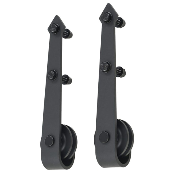 vidaXL Liukuovimekanismi SKIEN 200 cm teräs musta Black Black