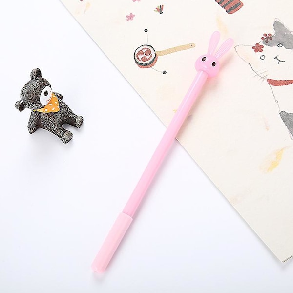 2pcs Cartoon Gel Pen For Stationery Office School Supplies 0.5mm pink