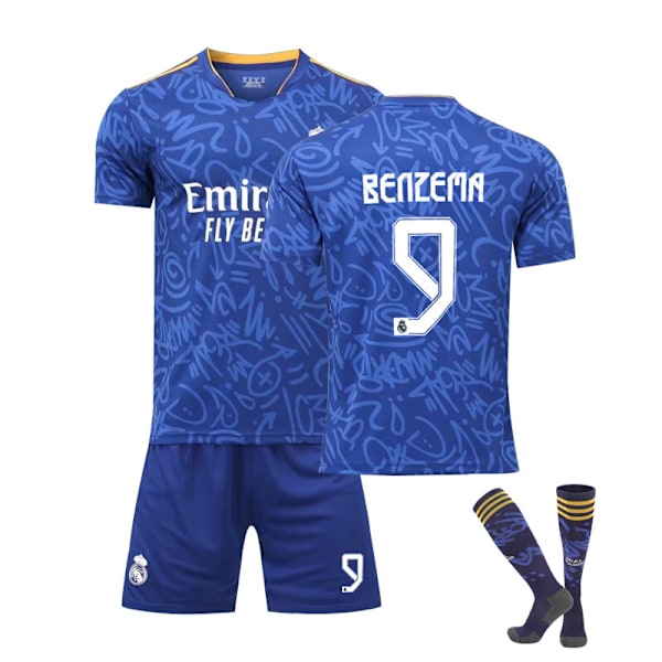 21-22 Real Madrid hemmatröja nr 7 Ronaldo Madrid borta Mbappe nr 7 fotbollströja laguniform träningsuniform nr 9 21-22 Benzema No.9 (away) 24 yards