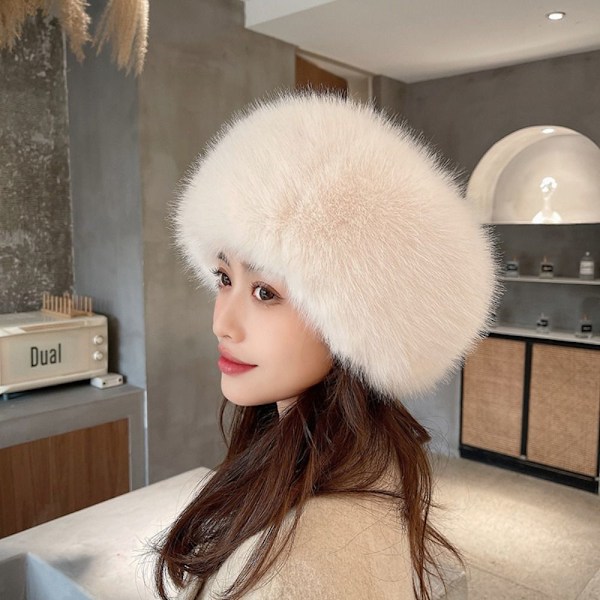 Faux pels hat russisk hat HVID white