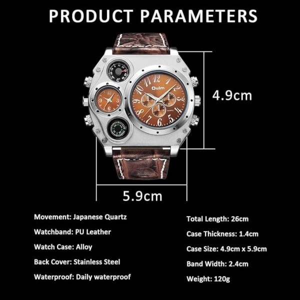 Cool Rund Uhr Display Thermometer Dual Time Dial