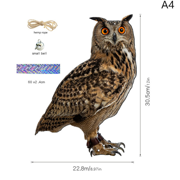 With bells Bird repel Owl Scare rectangle hanging bird