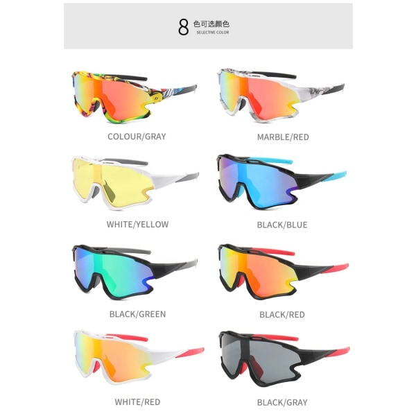 Polariserede Trendy Løb Sand Fiskeri Briller Custom One Piece Linse Unisex Cykling Ridning Spejl Sport Solbriller Til Mænd Kvinder C6 Sports Sunglasses