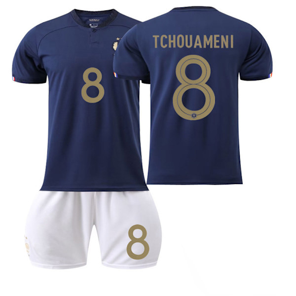 2022 Frankrig hjemme VM nr. 10 Mbappe 19 Benzema 11 Dembele voksen trøje fodbolduniform 22-23 France home No. 8 #M