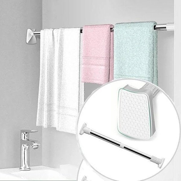 50-120cm Slagfri Teleskopisk Klädstång Utökbar Rostfritt Stål Gardinstång Enkel Installation för DIY-Utrymme