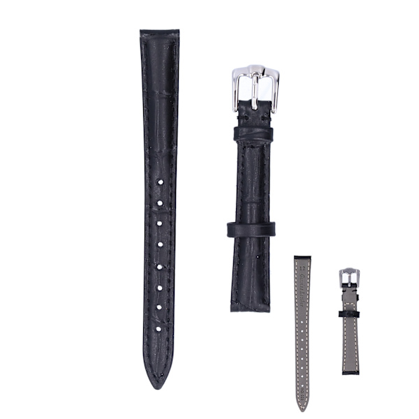 Remme for klokke med spenne, unisex klokkestropp, reservedeler, tilbehør, svart 18 mm / 0,71 tommer