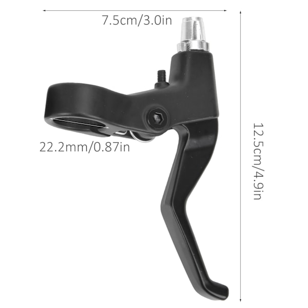 Cykelbromshandtag i aluminiumlegering, 22,2 mm diameter, svart