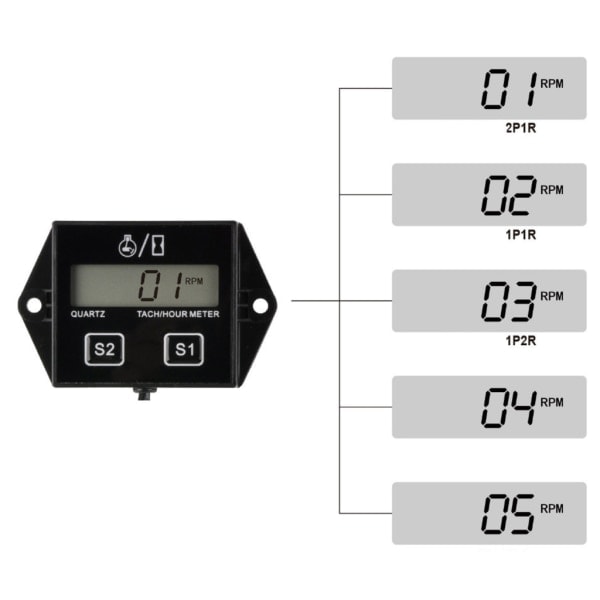 Motorcykel 2/4 Slag Motor Tæller Timemåler LCD Skærm Vandtæt Bil Motor Båd Motorcykel Digital Tæller