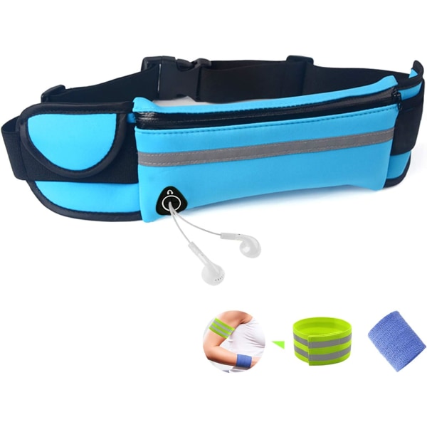 Löparbälte Bumbag Fanny Pack Vattentätt Flip Bälte Justerbart Fitness Midjeväska Kompatibel, för Män Kvinnor Utomhus Gym Sport Resor Blue