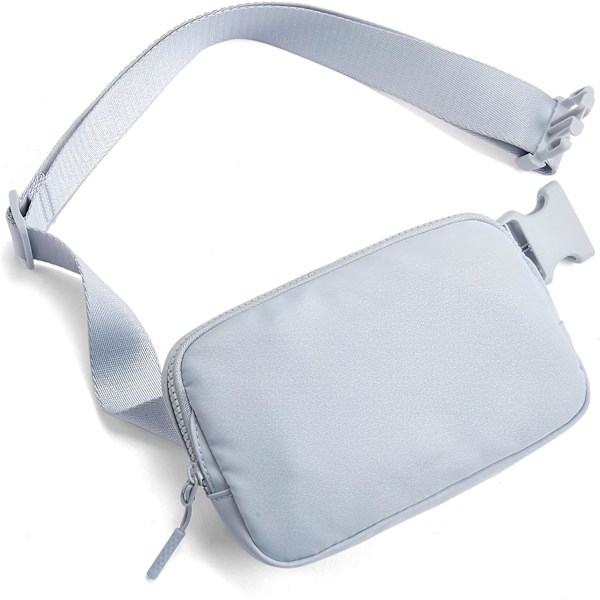 Midjeväska dam bältesväska män, sport mode höftväskor kvinnor bröstväska axelväska crossbody bag med justerbar rem, Gråblå, S