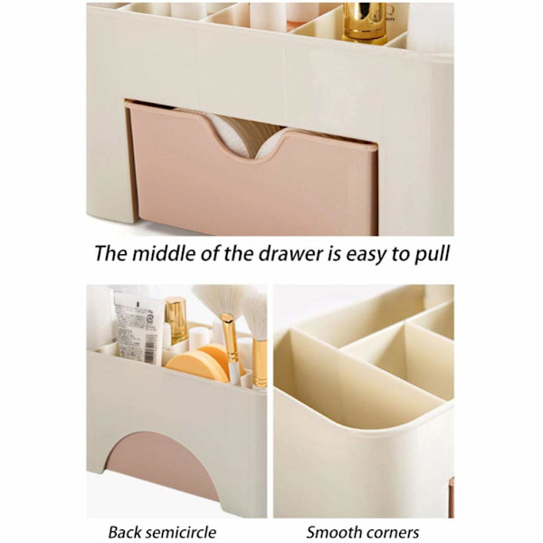 Makeup-arrangør, kosmetikarrangør/boks til badeværelset, arrangørbokse, makeupbørstearrangør, pladsbesparende makeup-opbevaringsboks