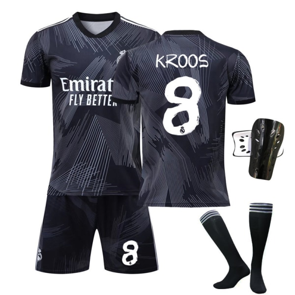 22-23 Real Madrid 120-årsjubileum Y3 gemensam tröjset nr 9 Benzema nr 20 Vinicius fotbollströja thailändsk utgåva Size 8: Socks + Protective Gear Size 18 100-110cm