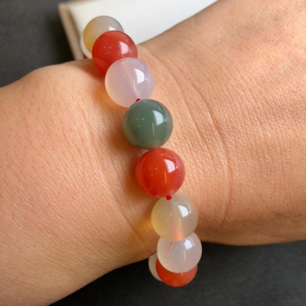 Naturliga färgglada Jades Armband Agat Armband Kvinnor Healing Gem
