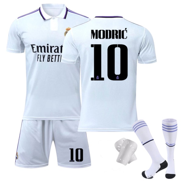 22-23 Real Madrid hemmatröja nr 9 Benzema nr 10 Modric nr 20 Vinicius fotbollströjeset 23 Real Madrid home 20,socks + gear XS#