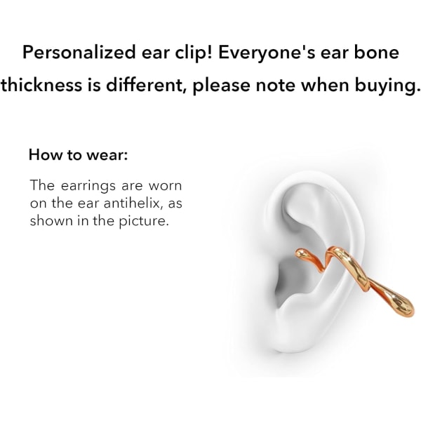 Trendiga geometriska linjeelement med clip on örhängen Personlig öra
