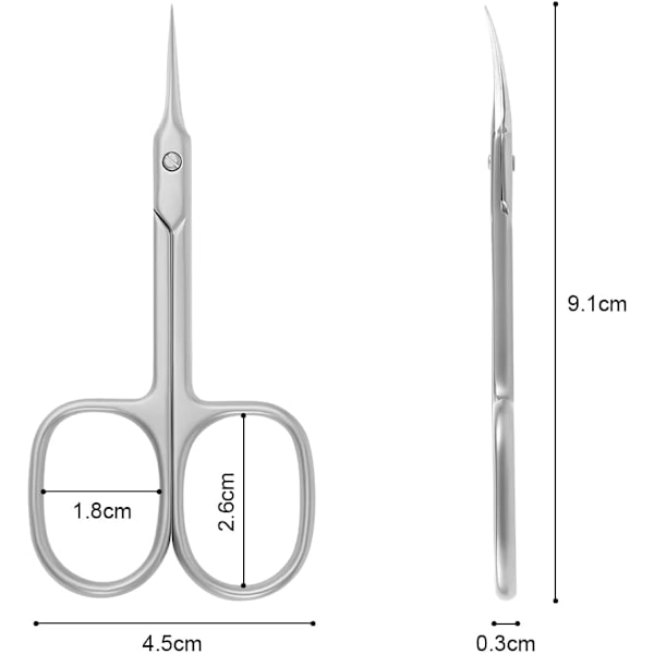Professionelle neglebåndssakse, øjenbrynsakse, rustfrit stål