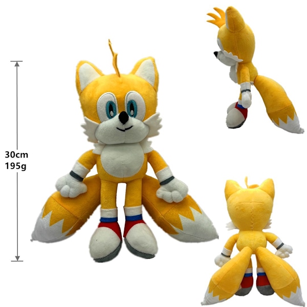 Sonic-Pehmolelu 30 cm XXL, Tails Miles Prower Pehmolelu, Ihastuttava Hahmo