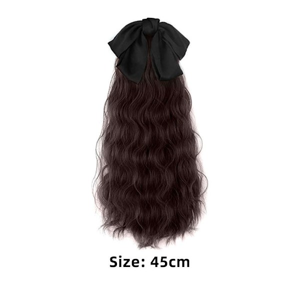 Svart hårförlängning Ponytail MÖRKBRUN VERKTYG STYLE mörkbrun dark brown strap style-strap style