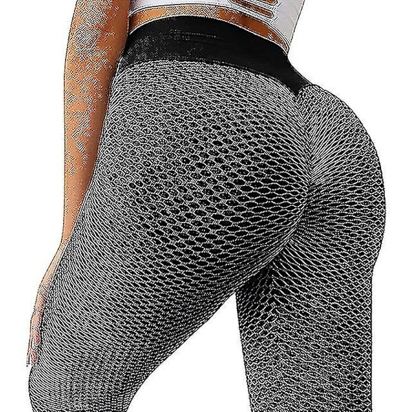 Tik Tok Leggings Dame Yoga Leggings Gym Anti-cellulitt Fitness Rumpe Løft Bukser CMK Mørk Grå Dark Grey S