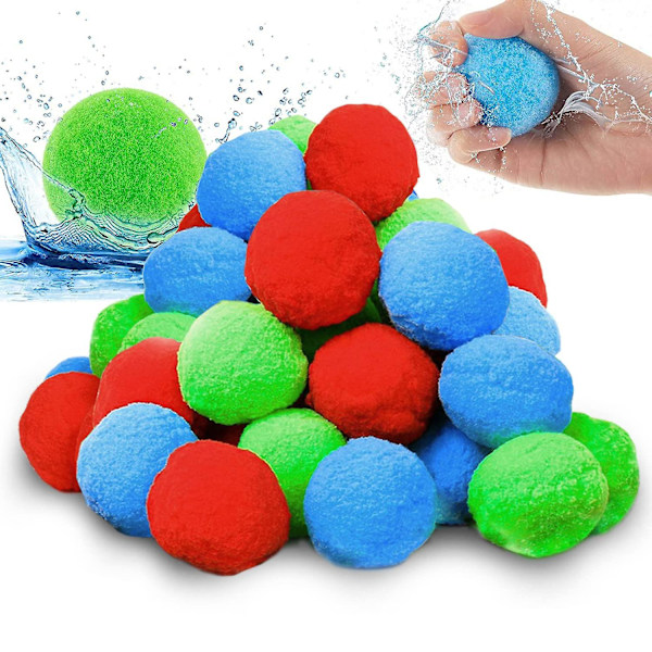 30 Pcs Water Balls, Reusable Water Balloons, Throw and Catch Game Ball for Pool, Trampoline, Beach