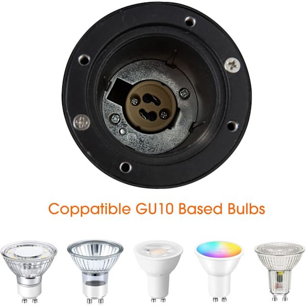 Ulkoseinään upotettava LED-valonheitin GU10-kannalla, IP65 vedenpitävä LED-ulkovalaisin terassille, pyöreä ja valonheitin 230V, Ø12x11cm