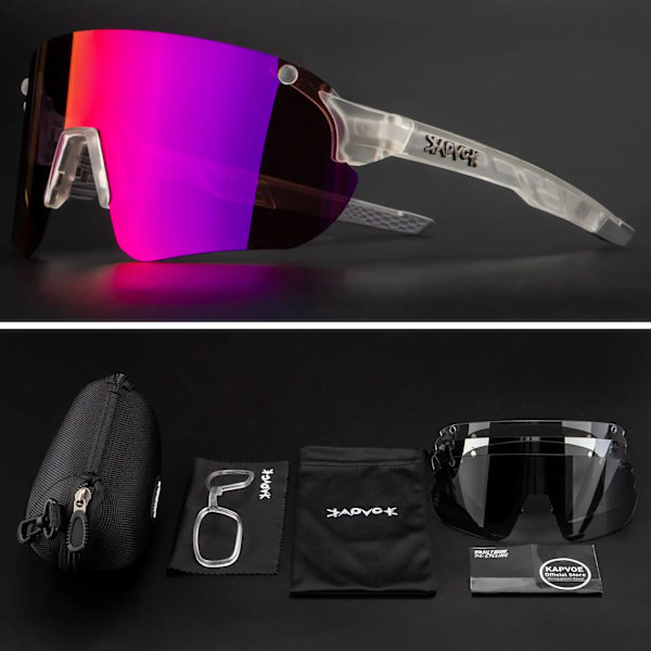 Kapvoe Uv400 Udendørs Cykelbriller Farve Fotochromiske Linser Tr90 Dame 2024 Cykel Herre Udendørs Cykling Sports Polariseret Solbriller Photochromic-1lens-C5