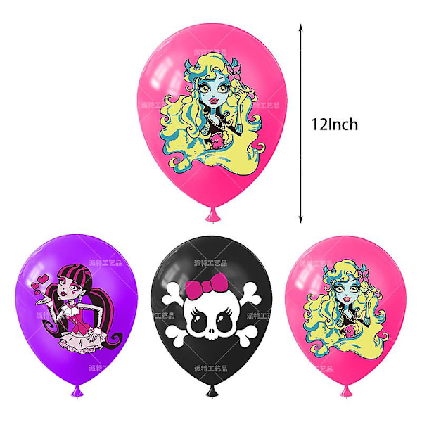 Elf High School Movie Tema Monster High Bursdag Drag Banner Ballong Størrelse Spiral Festartikler Elf High School Four-Piece Set