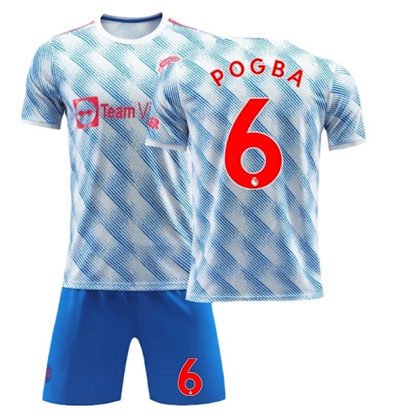 21-22 sæson Red Devils hjemme nr. 7 C Ronaldo blå trøje dragt fodbolduniform nr. 6 Pogba United away game without number M#