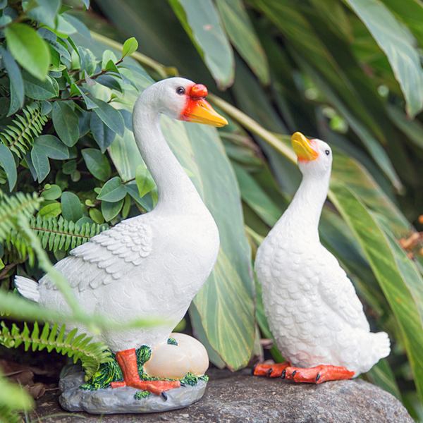 Hartsi-Ankka-Hanhi-Koristeet Ihastuttavat Simulaatioeläin-Patsaskäsityöt Koti Ulko Piha Kestävä Koriste Duck