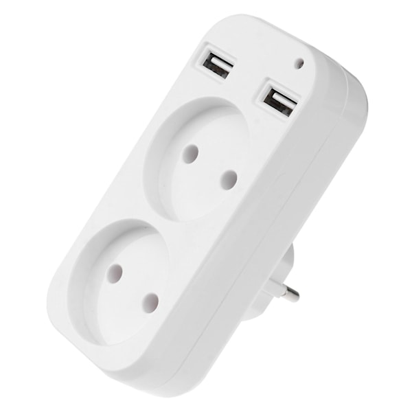 Europeisk stikkontakt Dobbel stikkontakt Dobbel USB-stikkontakt Stikkontaktlist Eu-plugg