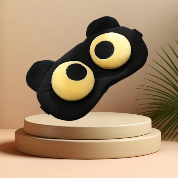3-pak - 3D sovemaske / øjenmaske / øjenmaske - Sort / Søde og sjove