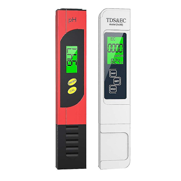 PH-mätare 4 i 1 Pooltermometer Vattenprovare Digital PH-mätare med Atc-funktion PH-värde T Tempe White