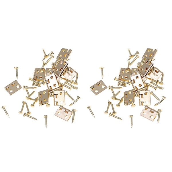 72 pcs 1/12 Mini House Miniature Furniture Cabinet Cupboard Mini Hinges With 96 pcs screws (golden)48 48 pcs