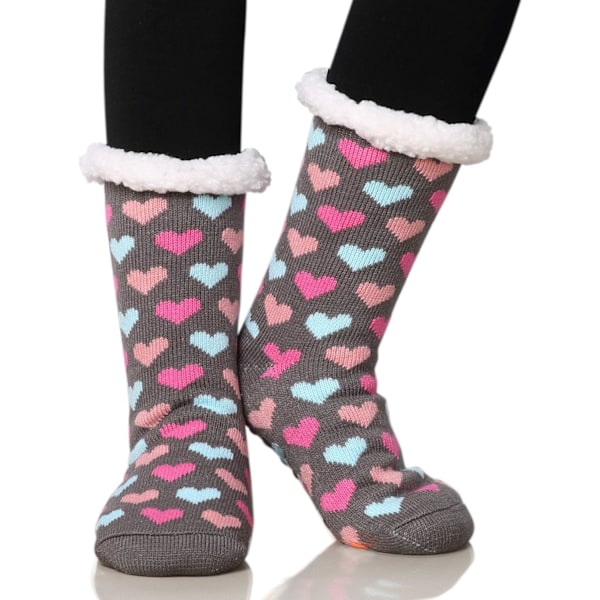 Dam Fleece Foder Fuzzy Mjuka Varma Vinter Jul Tofflor Strumpor