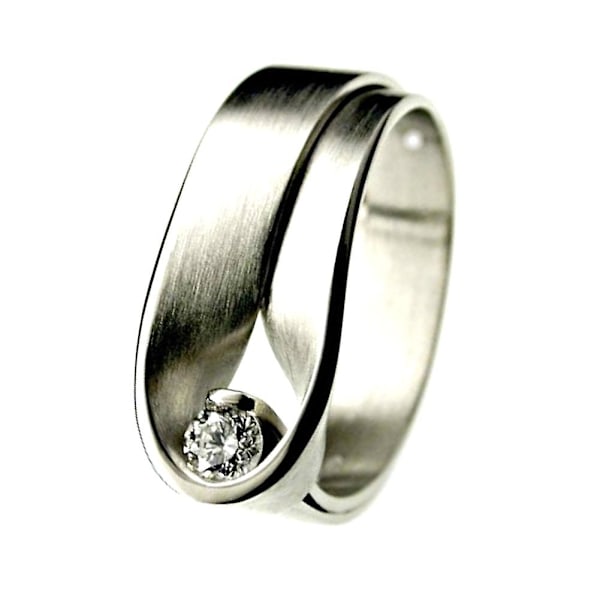 Moderne Unisex Cubic Zirconia Indlæg Bryllup Forlovelse Finger Ring Smykker US 7