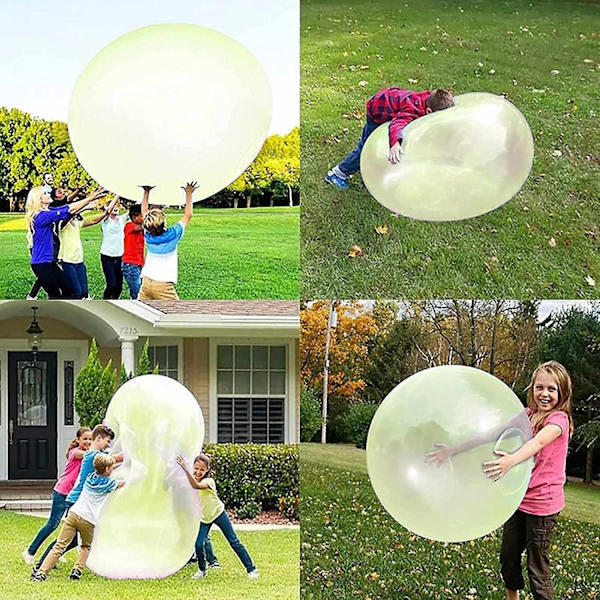 Bubbelboll leksak för vuxna barn, uppblåsbar vattenboll kul sommar strand trädgård boll mjuk gummiball utomhusspel present - Perfet grön