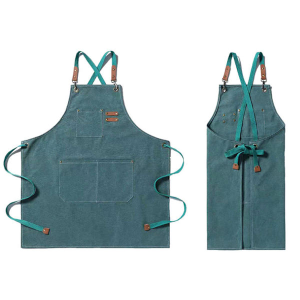 Tjock dukförkläde, träbearbetning, trädgårdsskötsel, denimbälte, bomullsbälte (smaragdgrön),