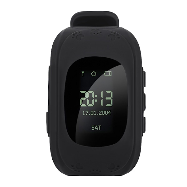 Børne Smartwatch Anti-Lost GPS Tracker Sikker Touchscreen Børneure (Sort)