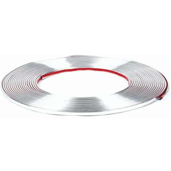 Itsekiinnittyvä kromilista auton koristeluun/koristeluun Hopea 6mm x 1